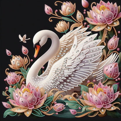 Lotus Swan - Special Shaped Drill Diamond Painting 40*40CM
