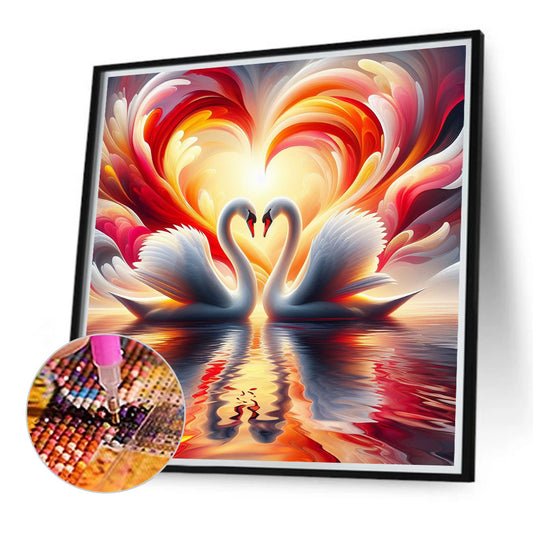 Swan - Full Round Drill Diamond Painting 40*40CM