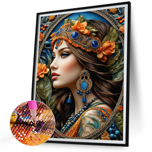 Noble Lady - Full Round Drill Diamond Painting 30*40CM