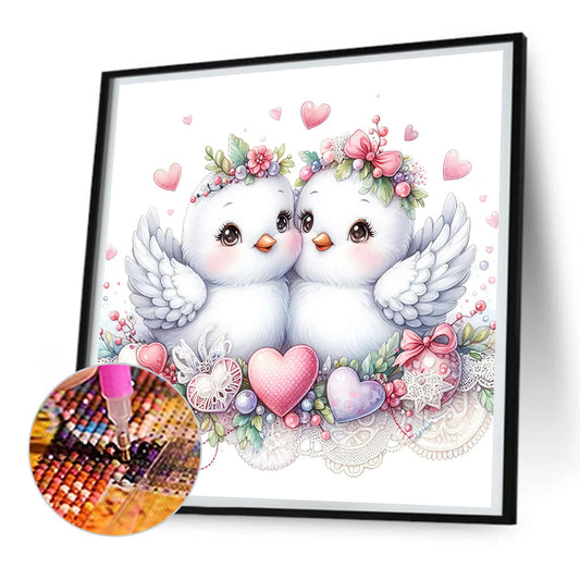 Pair Of White Doves - Full Round Drill Diamond Painting 30*30CM
