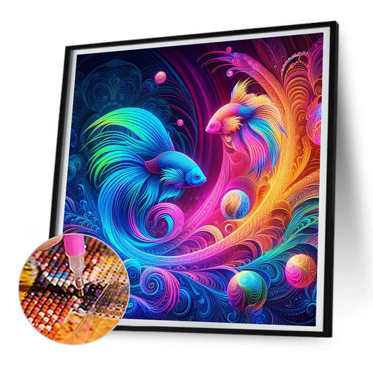 Atmosphere Double Goldfish - Full Round Drill Diamond Painting 30*30CM