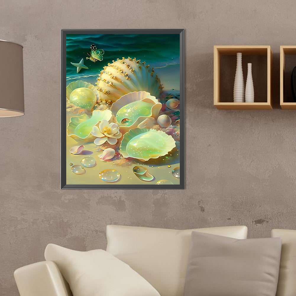 Fantasy Green Shell - Full Round Drill Diamond Painting 30*40CM