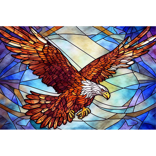 Glass Painting-Eagle - 11CT Stamped Cross Stitch 60*40CM