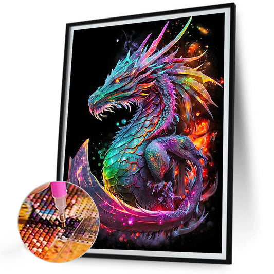 Colorful Dragon - Full Round Drill Diamond Painting 30*40CM