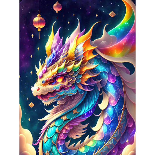 Starry Sky Colorful Dragon - Full Round Drill Diamond Painting 30*40CM