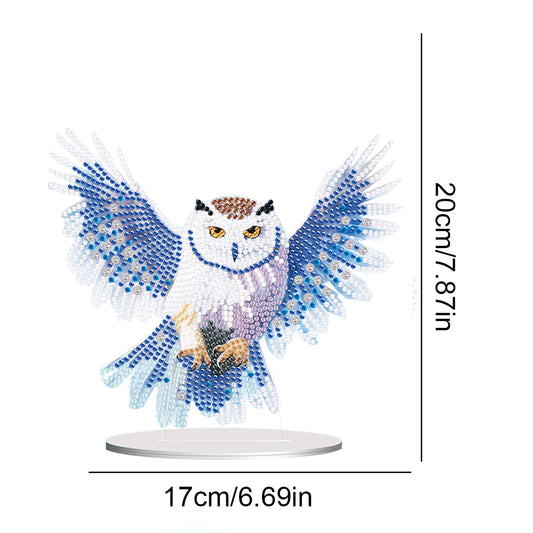 Acrylic Diamond Painting Desktop Ornament for Home Office Desktop Decor (Owl)