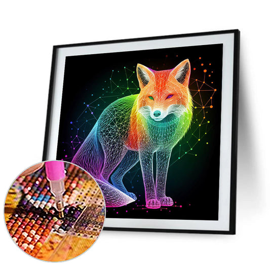 Rainbow Fox - Full Round Drill Diamond Painting 30*30CM