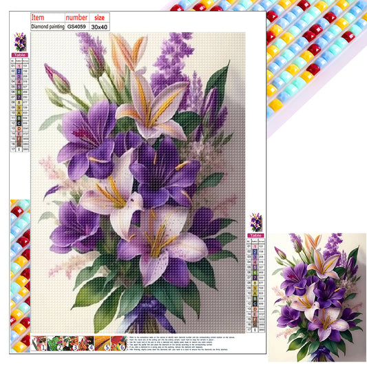 Purple Lily - Full Square Drill Diamond Painting 30*40CM