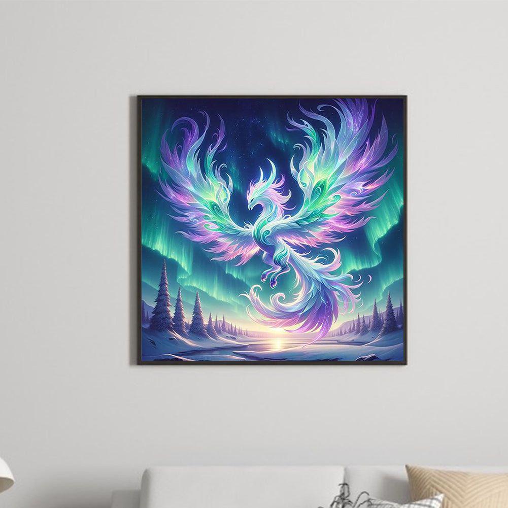 Phoenix Under The Aurora - Full Round Drill Diamond Painting 30*30CM