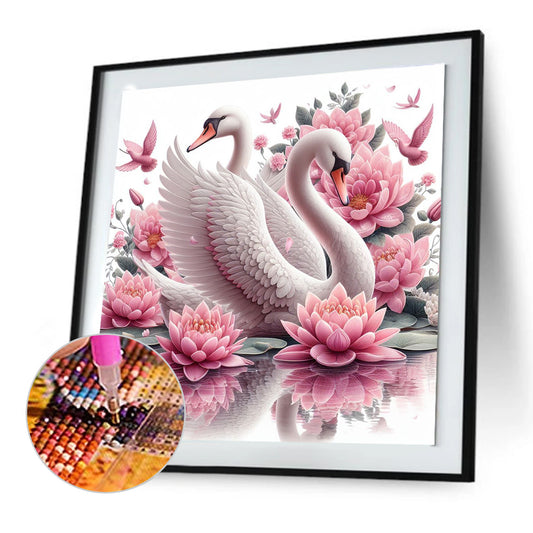 Swan - Full Round Drill Diamond Painting 30*30CM