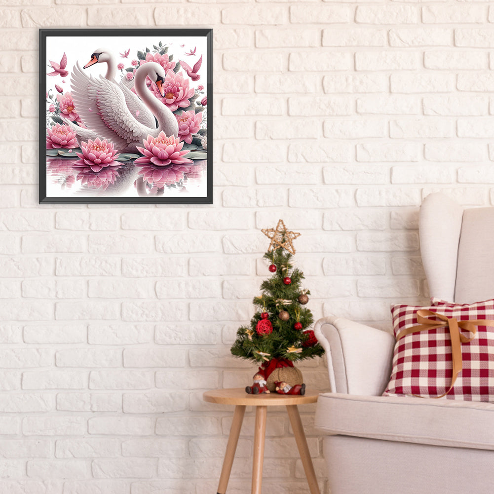 Swan - Full Round Drill Diamond Painting 30*30CM