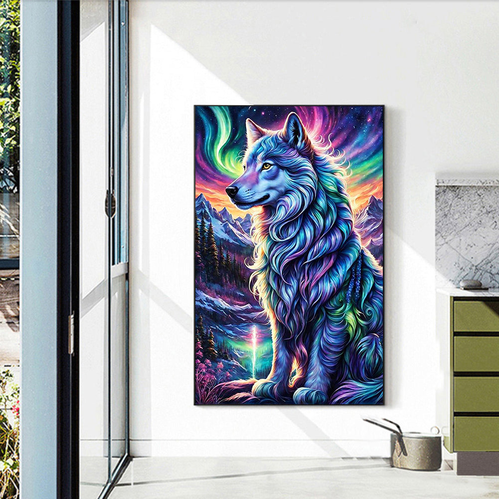 Aurora Wolf - Full Round Drill Diamond Painting 40*60CM
