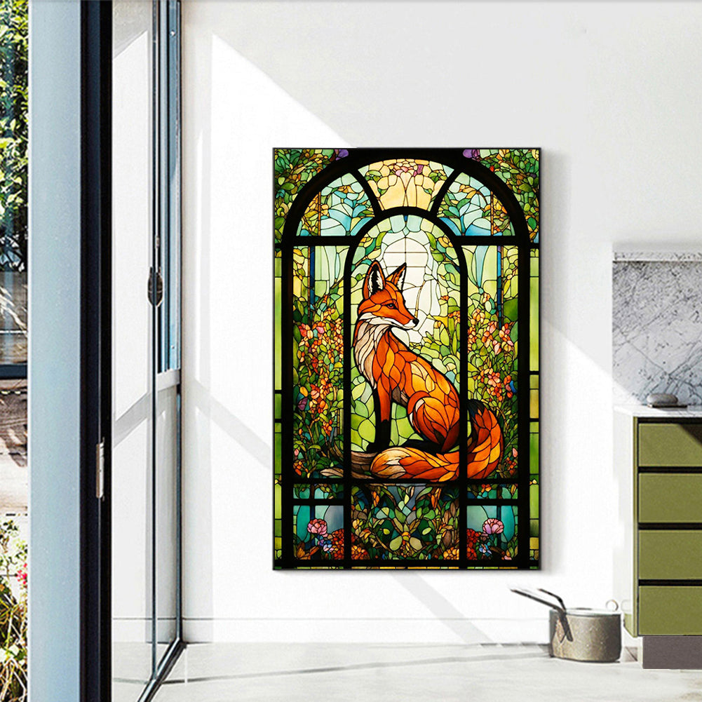 Glass Wind Fox - Full Round Drill Diamond Painting 40*60CM