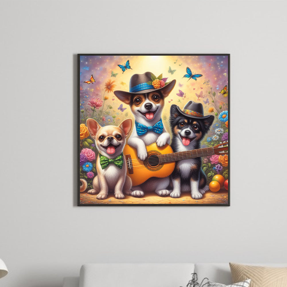 Music And Dogs - Full Round Drill Diamond Painting 30*30CM