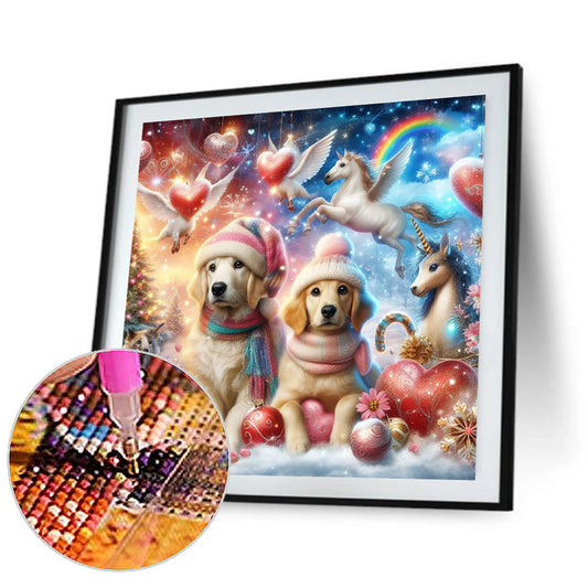 Fantasy And Dogs - Full Round Drill Diamond Painting 30*30CM