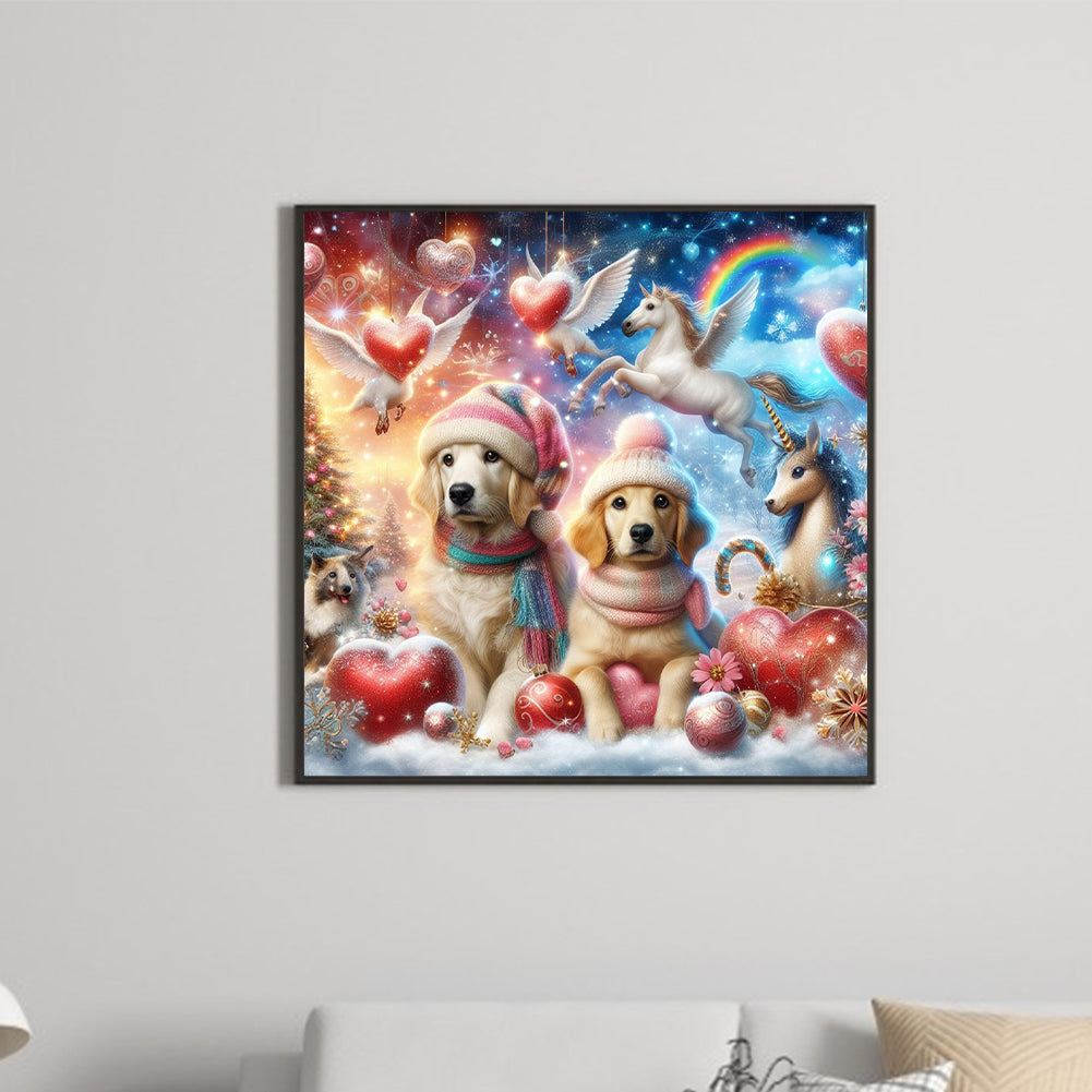 Fantasy And Dogs - Full Round Drill Diamond Painting 30*30CM