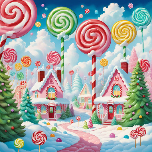 Candy House - Full Round Drill Diamond Painting 30*30CM
