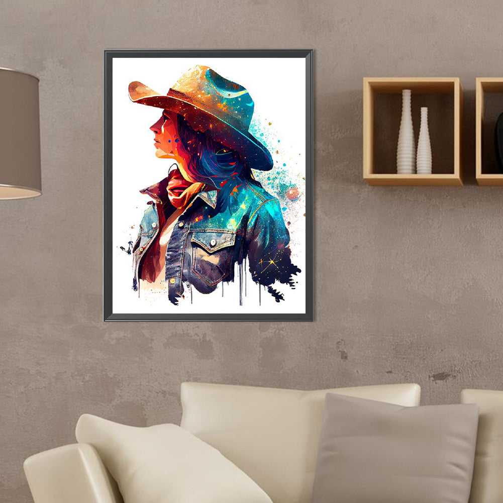 Cowgirl - Full Round Drill Diamond Painting 30*40CM