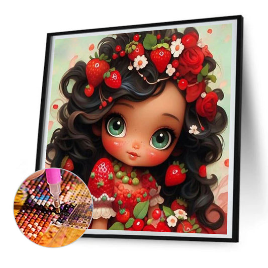 Strawberry Girl - Full Round Drill Diamond Painting 30*30CM
