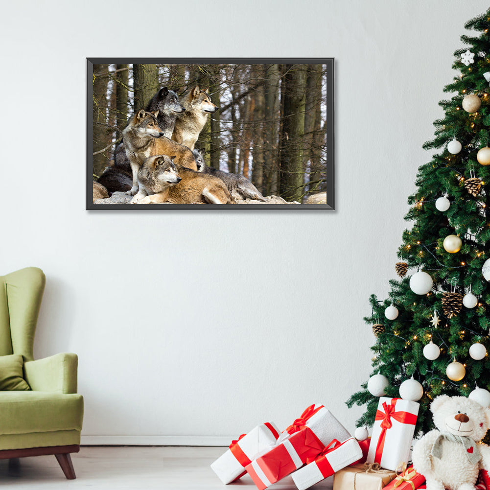Wolf - Full Round Drill Diamond Painting 50*30CM