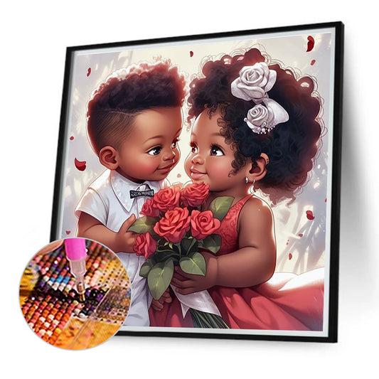 Cartoon Black Man - Full Round Drill Diamond Painting 40*40CM