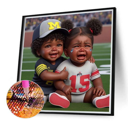 Cartoon Black Man - Full Round Drill Diamond Painting 40*40CM