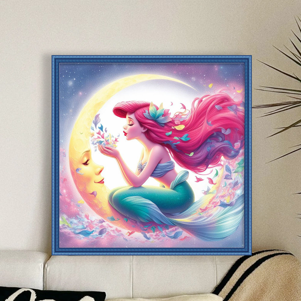 Mermaid Princess Ariel - 18CT Stamped Cross Stitch 30*30CM