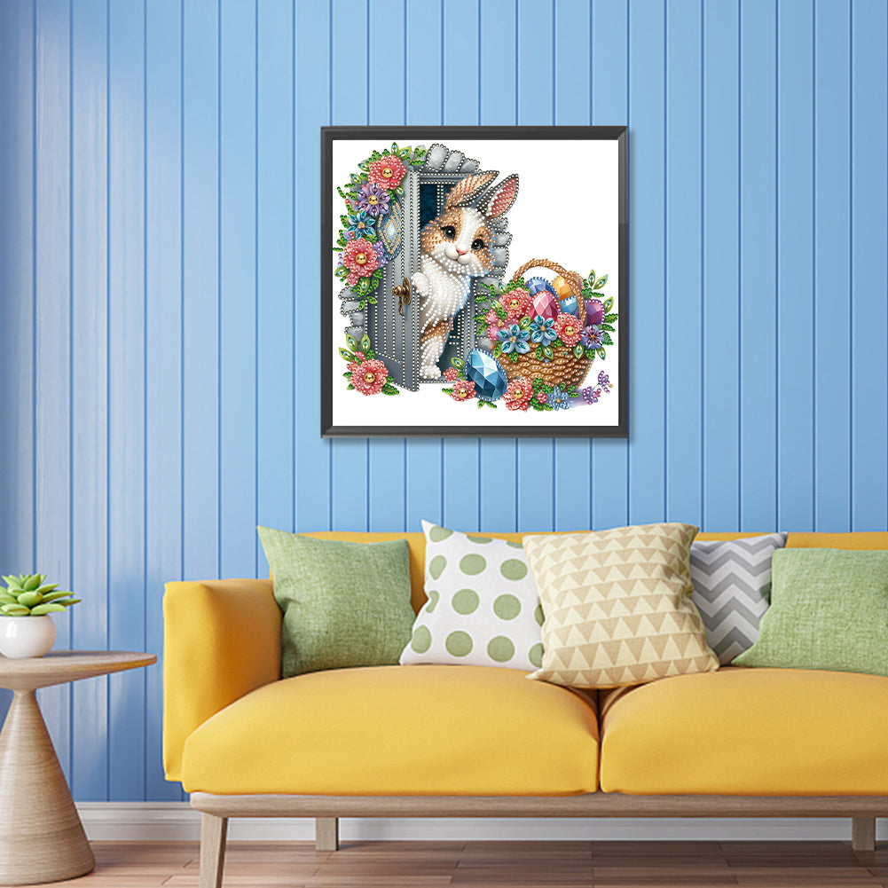 Garden Rabbit - Special Shaped Drill Diamond Painting 30*30CM