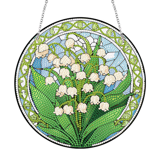 Acrylic Single-Sided Diamond Painting Hanging Wall Pendant (Lily Of The Valley)