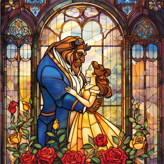 Beauty And The Beast - Full AB Round Drill Diamond Painting 40*40CM