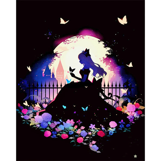 Princess Silhouette - Full AB Round Drill Diamond Painting 40*50CM