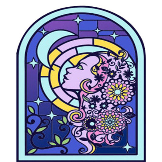 Glass Style Window Grilles - Full AB Round Drill Diamond Painting 40*50CM