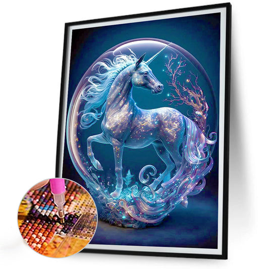 Unicorn In Crystal - Full Round Drill Diamond Painting 30*40CM