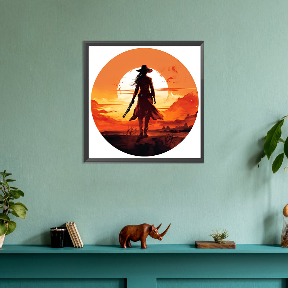 Western Cowgirl - Full Round Drill Diamond Painting 30*30CM