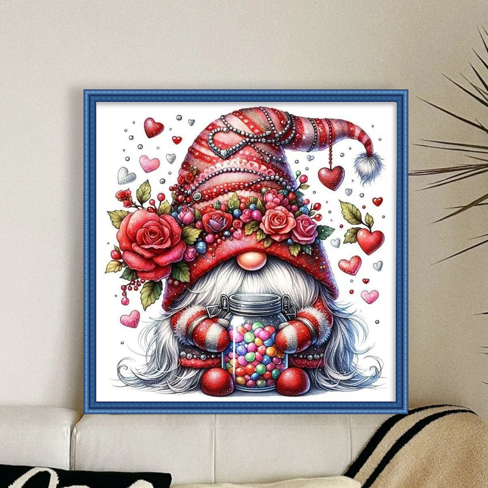 Rose Gnome - 11CT Stamped Cross Stitch 45*45CM