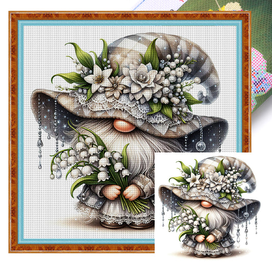 Lily Of The Valley Goblin - 11CT Stamped Cross Stitch 45*45CM