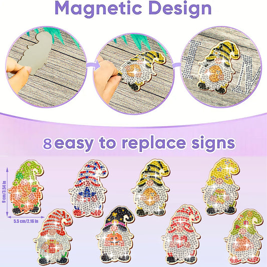 DIY Diamond Art Painting Hanging Sign Detachable Decor Front Door Decor (Gross)