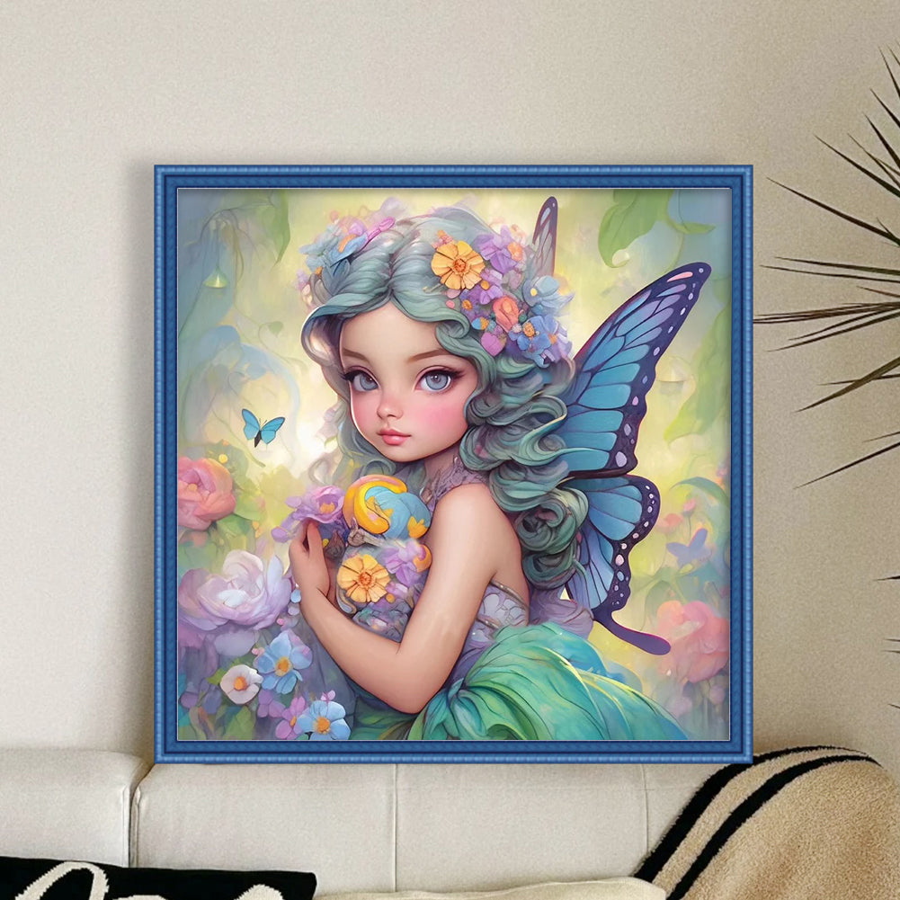 Butterfly Girl - 14CT Stamped Cross Stitch 50*50CM