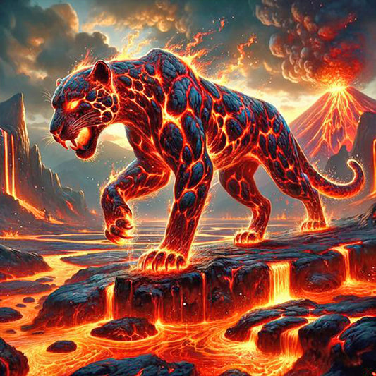 Volcanic Leopard - Full Round Drill Diamond Painting 30*30CM
