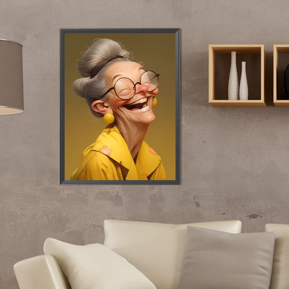 Funny Grandma - Full Round Drill Diamond Painting 30*40CM