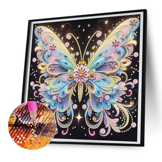 Colorful Butterfly - Special Shaped Drill Diamond Painting 30*30CM