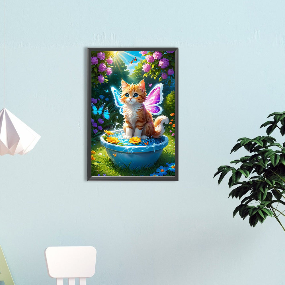 Wings Kitten - Full Round Drill Diamond Painting 40*60CM
