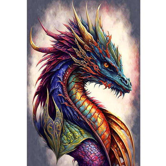 Retro Poster - Dragon Reading A Book - 11CT Stamped Cross Stitch 40*60CM