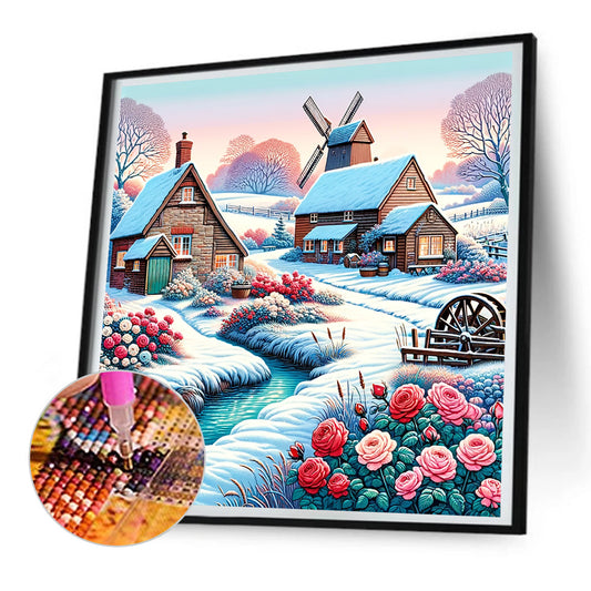 Pastoral House - Full Round Drill Diamond Painting 30*30CM