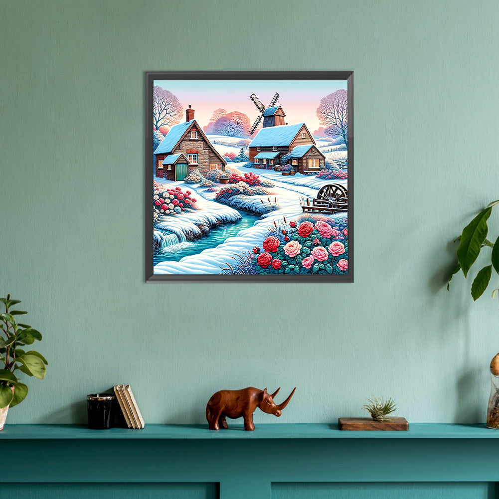 Pastoral House - Full Round Drill Diamond Painting 30*30CM