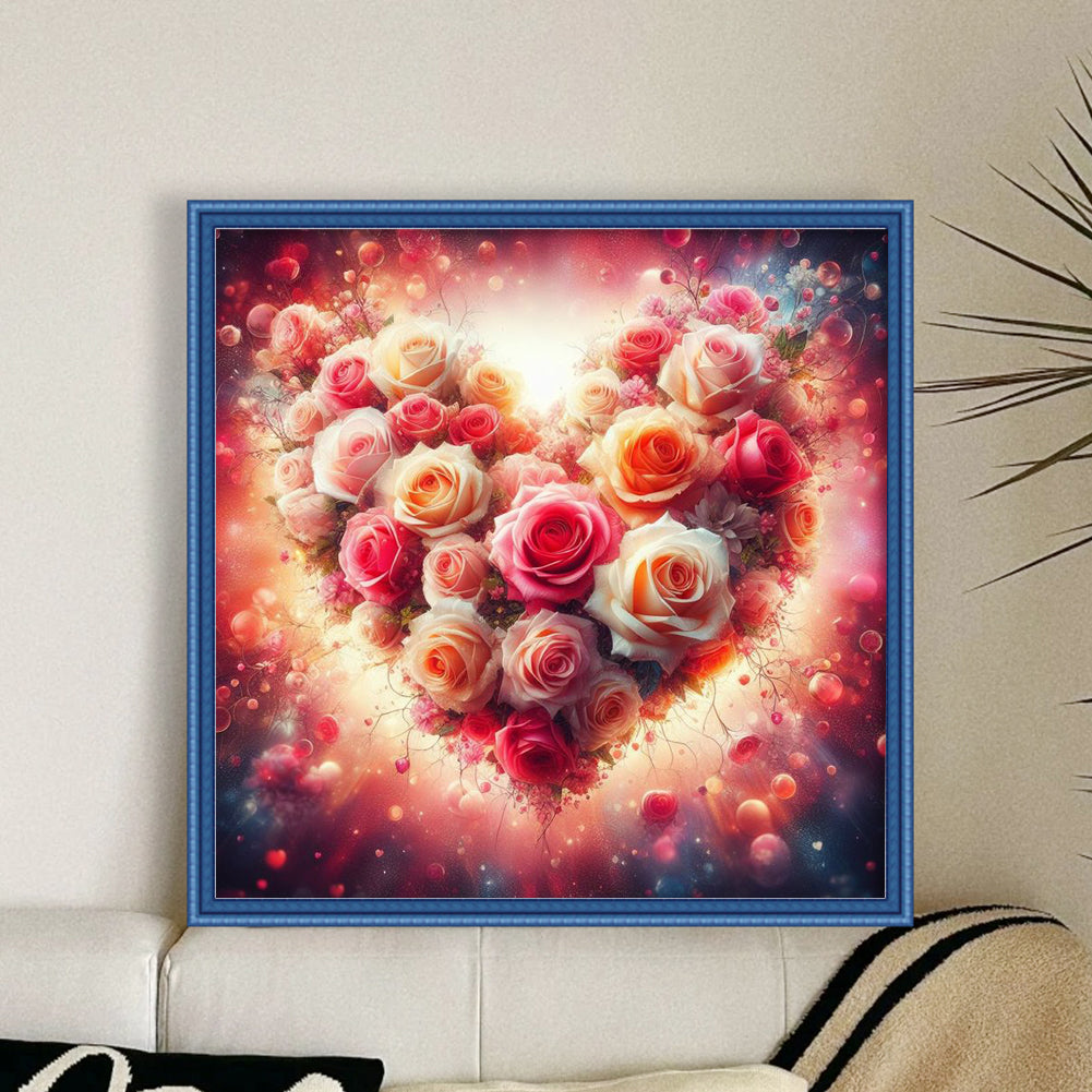 Love Rose - 18CT Stamped Cross Stitch 40*40CM