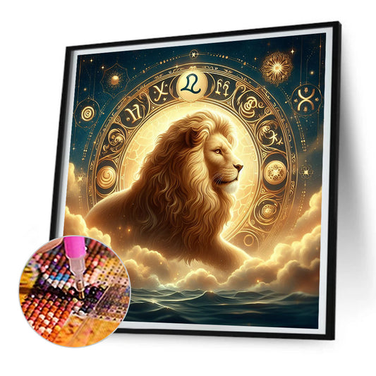 Twelve Zodiac Signs-Leo - Full Round Drill Diamond Painting 30*30CM