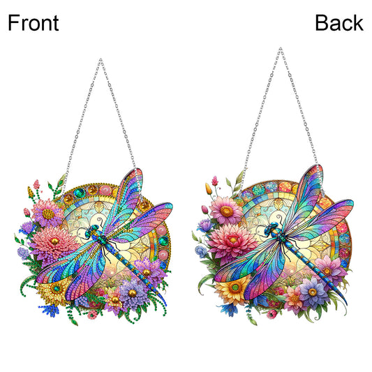 Sun Catcher Diamond Painting Dot Pendant for Office Decor (Dragonfly KJ0109)