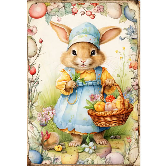 Retro Poster-Easter Egg Bunny - 11CT Stamped Cross Stitch 40*60CM