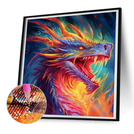 Colorful Dragon - Full Round Drill Diamond Painting 30*30CM